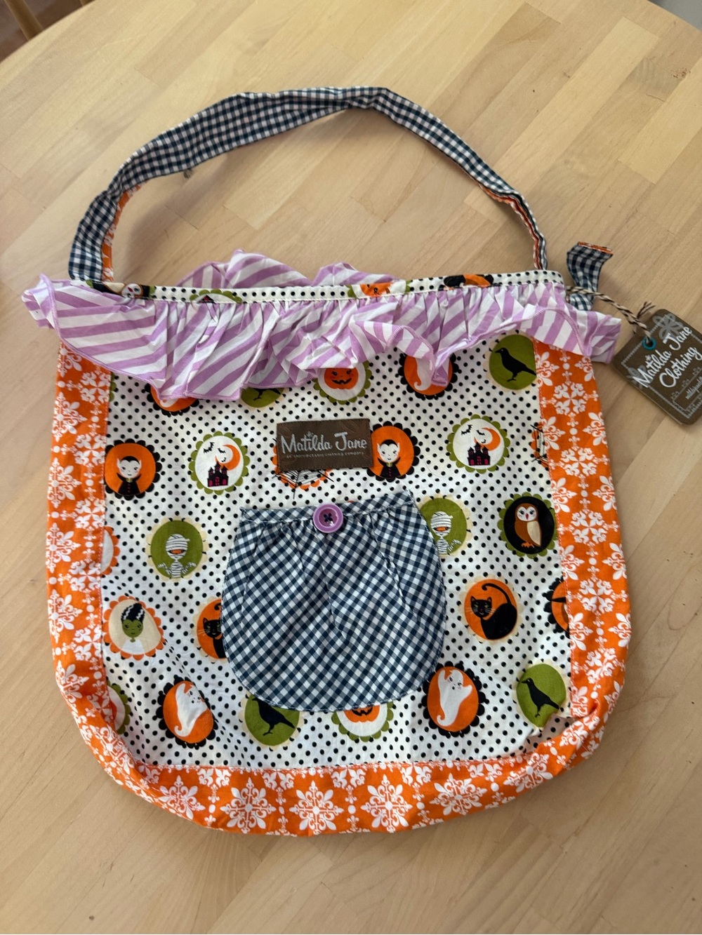 Matilda Jane Orange, Purple & Black Halloween Print Tote